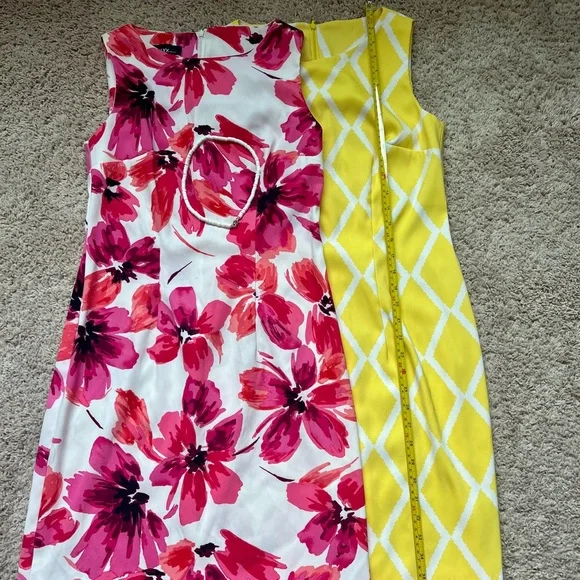 Alyx Yellow Sleeveless Diamond Pattern Dress with necklace and earrings ๐๐ฎ๐น๐๐ฎ๐น - Picture 7 of 7